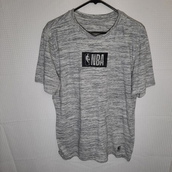 NBA XL Logo T-Shirt Mens Heather Gray Short Sleeve Cotton Blend Athletic Tee - Picture 1 of 4